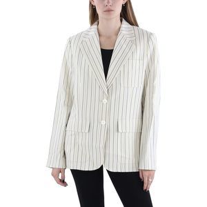 Lauren Ralph Lauren Womens Ivory Linen Blend Two-Button Blazer Jacket NWOT